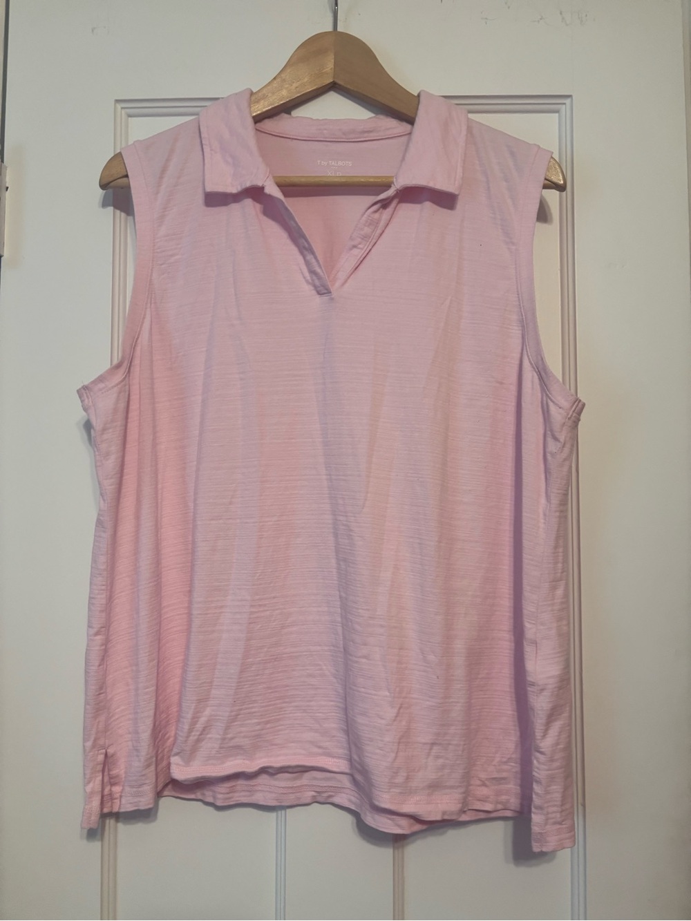 Talbots Light Pink Sleeveless Collared Tank